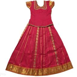 South Indian Lehenga Girls skirt PINK - 34"
